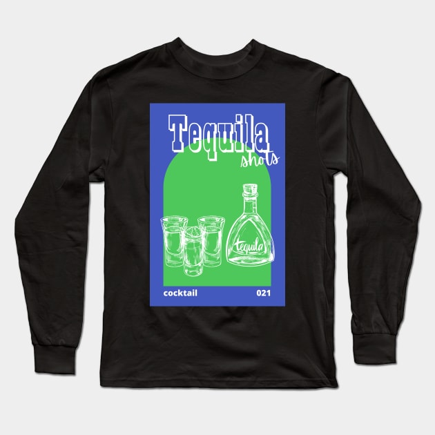 Tequila Shots Long Sleeve T-Shirt by stickersbyjori